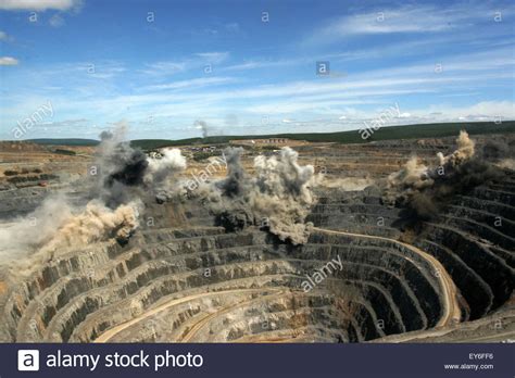 A Technical Explosion At The 400 Meter Deep Open Pit Of The Olimpiada