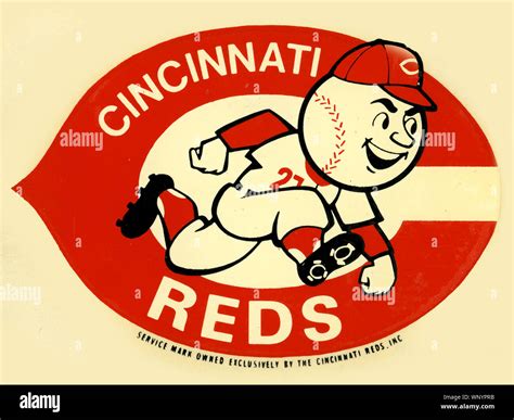 Vintage Cincinnati Reds Team Logo Decal Circa 1950s And 60s Stock Photo