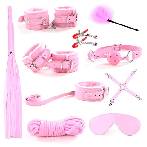 Sex Toys For Couples Woman 10pcs New Leather Handcuff Bdsm Bondage Set Restraints Adult Games