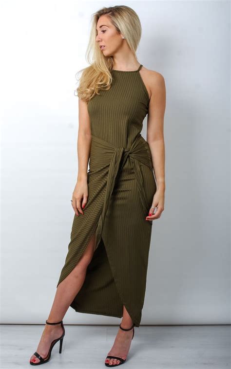 This Flawless Khaki Dress Will Make For A Great Summer Dress That Can Travel Into Winter With