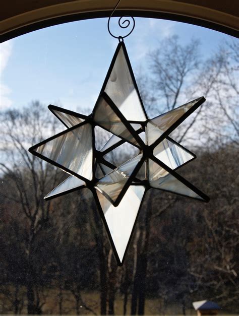 Stained Glass Moravian Star Sun Catcher Etsy Moravian Ornaments