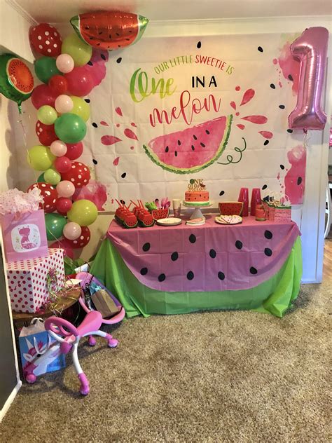 One In A Melon Party Watermelon Birthday Parties Watermelon Birthday