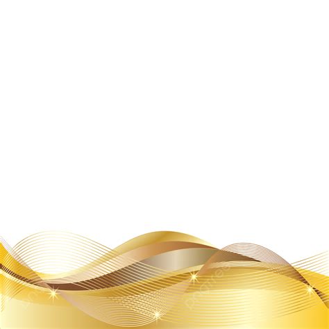 Vector Golden Border Wave Strips Frame Assembled Luxury Wavy Lines On A