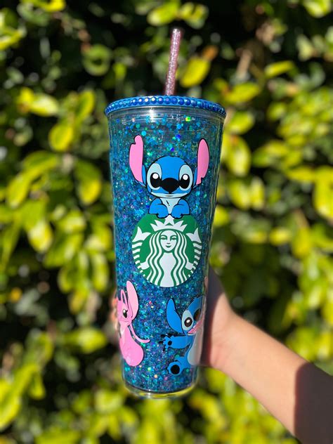 Angel and Stitch Snow Globe Tumbler Angel Stitch - Etsy | Lilo and