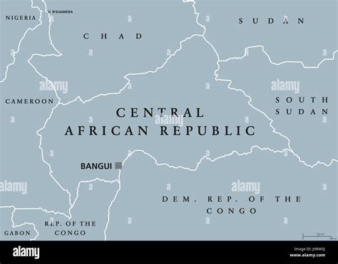 Central African Republic Political Map With Capital Bangui And