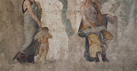 Fresco Of Eros Punished In The Presence Of Aphrodite Illustration