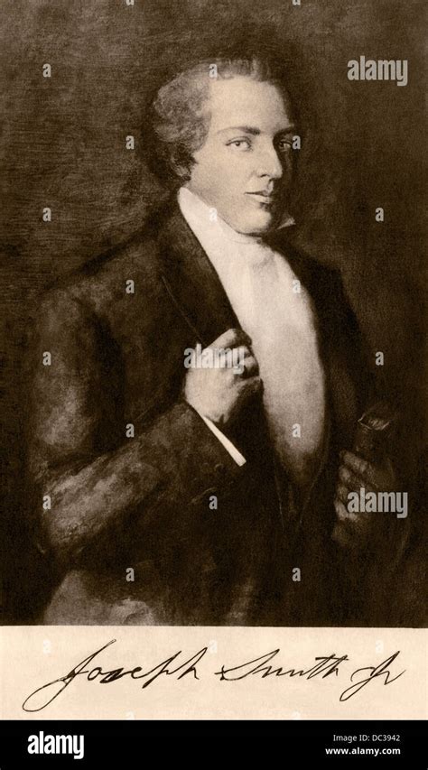 Joseph Smith Mormon Founder With His Autograph Photogravure
