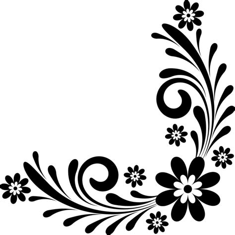 Black And White Flower Design Clipart Free Download On Clipartmag
