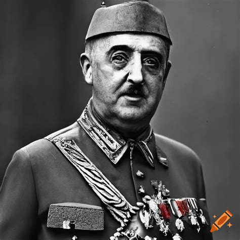 Portrait Of Francisco Franco Head Of The Spanish State