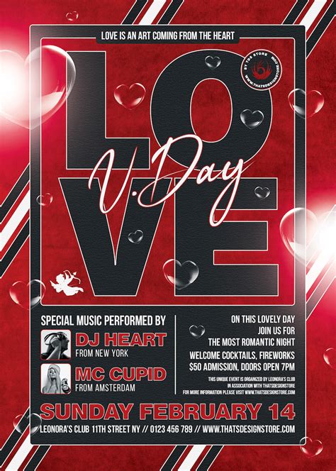 Valentines Day Flyer Template V25 Party Flyers For Photoshop