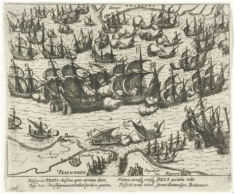 Naval Battle With The Spanish Armadabattle Of Gravelines 1588 Date