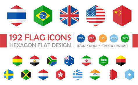 185 World Flags Hexagon Design On Behance