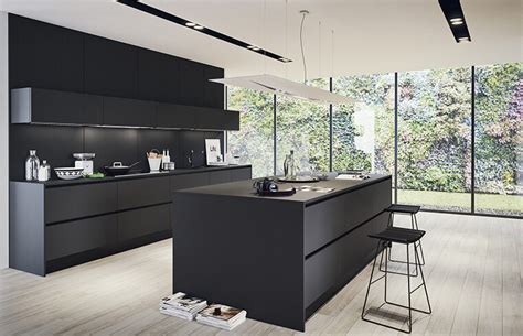 Modern Simple Style Melamine Material Pure Black Kitchen Cabinets Buy