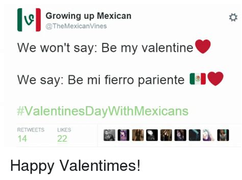 Ve Growing Up Mexican Mexican Vines We Won T Say Be My Valentine We Say Be Mi Fierro Pariente Ii