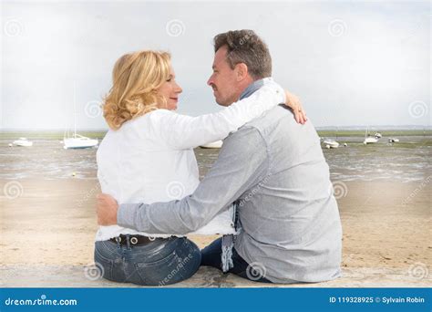 Mature Lovers Having Tender Moments In Summer Beach Stock Image Image Of Lovers People 119328925
