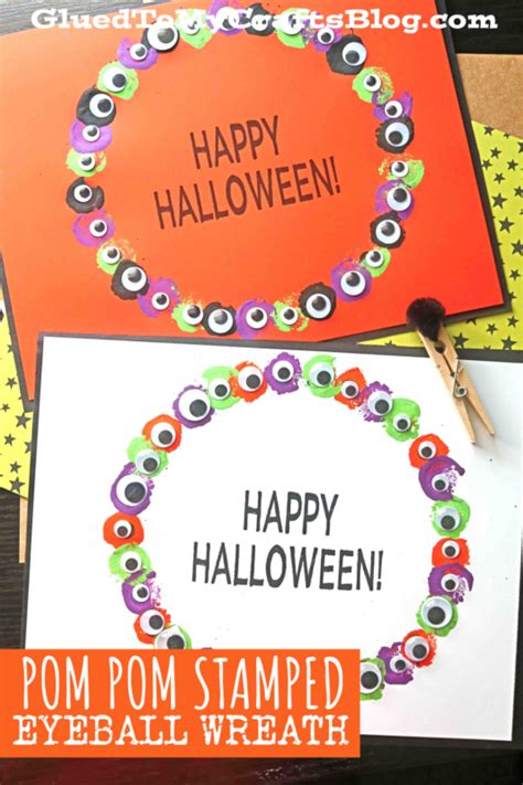 Stamped Halloween Eyeball Wreath Glued To My Crafts Lets Get Crafty