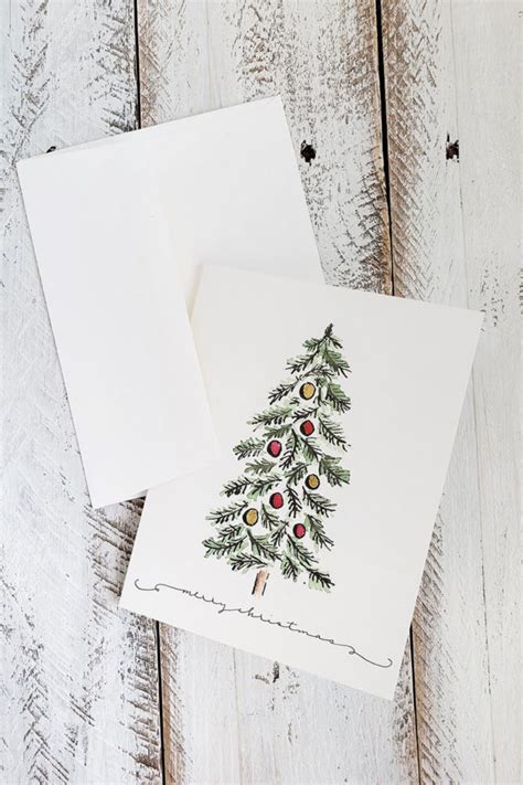 Pine Christmas Tree Greeting Card The Painted Pen Artwork By Joanne