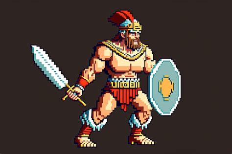 Premium Ai Image Pixel Art Warrior Character For Rpg Game Character