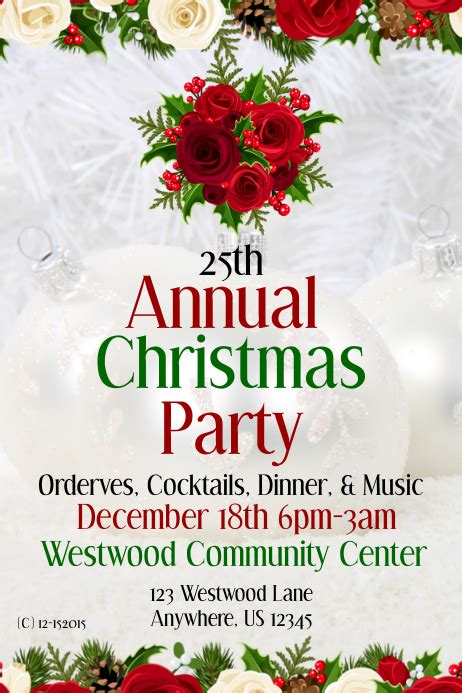 Annual Christmas Party Invite Template Postermywall