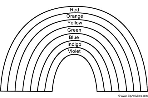 Rainbow Coloring Pages For Kindergarten