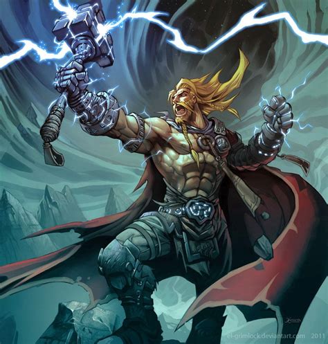 Thor God Of Thunder By El Grimlock On Deviantart Thor Norse Thor