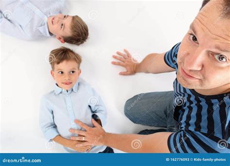 Good Father Nurturing His Children Stock Image Image Of Enjoying