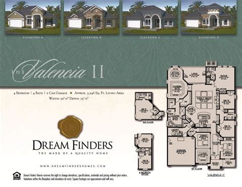 Dream Finders Homes Valencia Ii Model Floor Plan Elevation D With