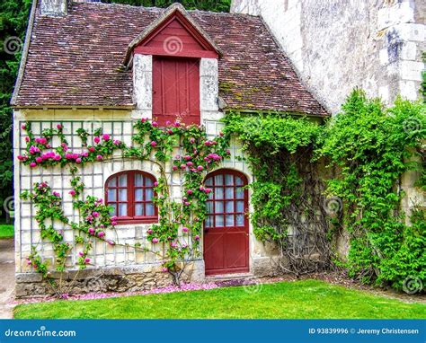 A Picturesque French Cottage in the Village France Stock Photo - Image