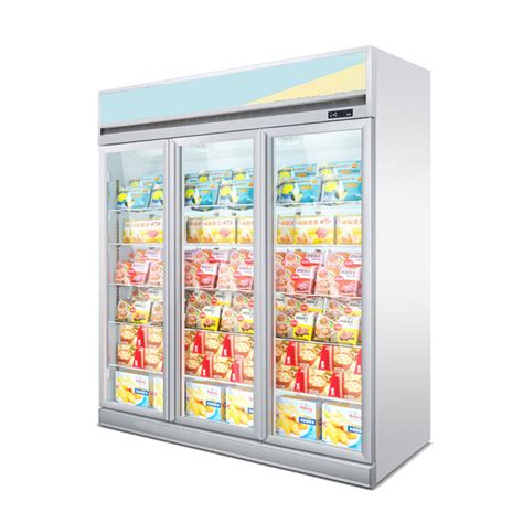 Upright Glass Door Display Ice Cream Freezer Showcase For Supermarket
