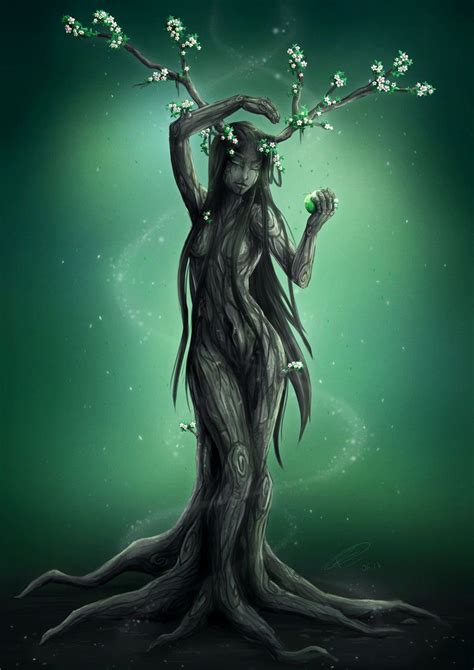Dryad Mélina Dagand Mythical creatures art Goddess art Dark fantasy art