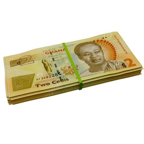 2 Cedi Ghanesi Cedi Ghanese Stack Png Pila Di Valuta Del Ghana Png