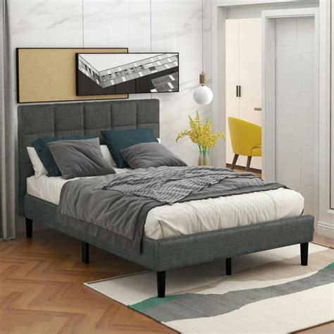 Twin Bed Frame With Headboard Heavy Duty Fabric Upholstered Twin Platform Bed Framemattress