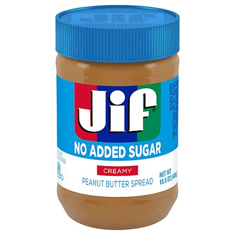 Jif Peanut Butter Spread No Added Sugar Creamy 155 Oz Peanut