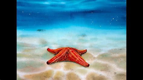 Watercolor Underwater Starfish Painting Dem Youtube