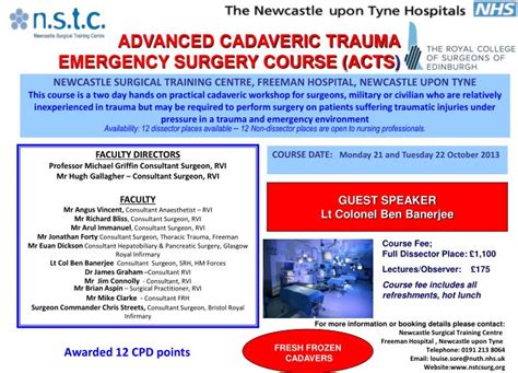 Ppt Advanced Cadaveric Trauma Emergency Surgery Course