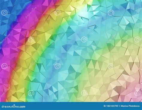 Light Multicolor Rainbow Triangle Mosaic Background Geometric Style