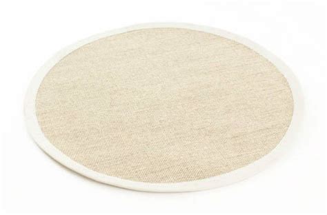 Sisal teppich premium 24 anthrazit rund mit hochwertiger bordure aus baumwolle floorpassion. Rund Teppich (sisal) - Quito (natur/weiß)