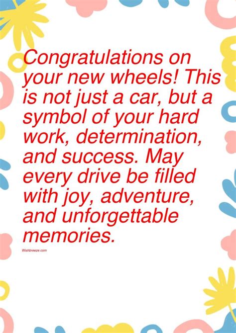 Congratulation Messages Wishes And Captions For New Car WishBreeze