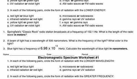Science 8 Electromagnetic Spectrum Worksheet Answers – Askworksheet