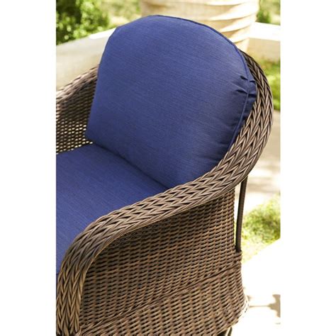 Find patio chaise lounge chair cushion patio furniture cushions at lowe s today. allen + roth McAden Set of 2 Wicker Dark Brown Metal Frame Swivel Glider Conversation Chair(s ...