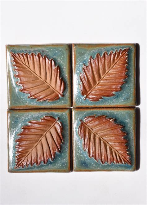 Ceramic Leaf Relief Tile 4tiles Powderhounds Tiles