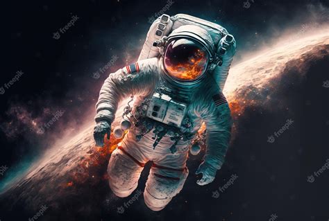 Premium Photo Astronaut Cosmonaut In Orbit Exploring The Universe