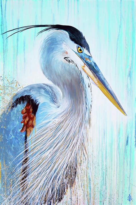 Great Blue Heron Painting By Corey Giesey Fine Art America