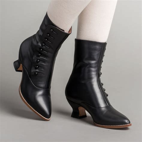 Tavistock Victorian Button Boots Black American Duchess