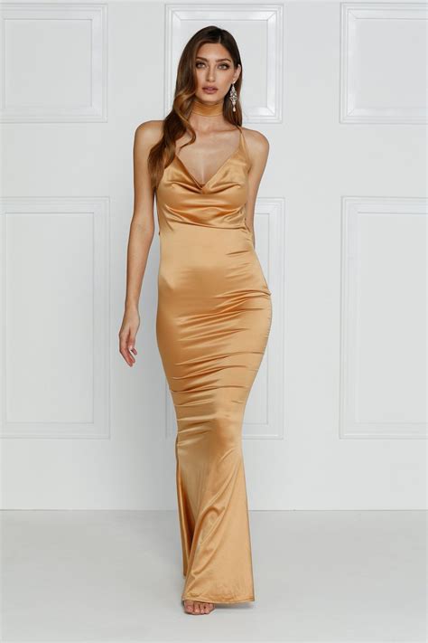 Satingasms On Twitter Long Gold Tight Satin Dress Satin Silk Satindress Tightdress