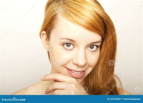 Young Redhead Girl Stock Image Image Of Glamour Lips 24124043