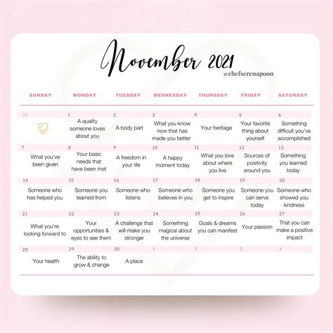 November Thankfulness And Gratitude Challenge Serenaloves