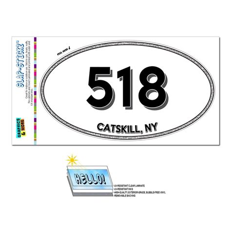 518 Catskill Ny New York Oval Area Code Sticker