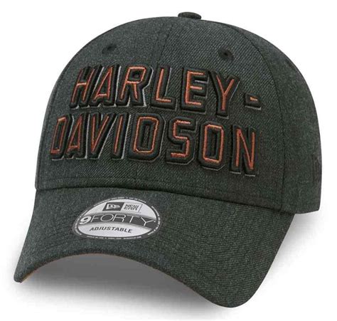 Harley Davidson Mens Embroidered Graphic Forty Baseball Cap Black