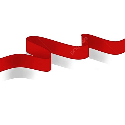 Merah Putih Vector Png Images Indonesia Flag Ribbon Bendera Merah
